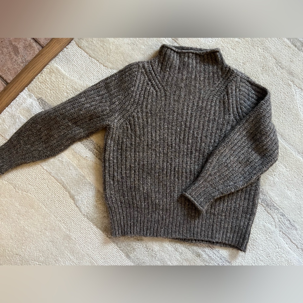 Madewell Funnel Neck Ribbed Sweater- Wool Blend XS